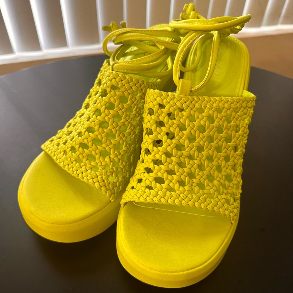 Lime green wrap chucky heel by “Circus NY”